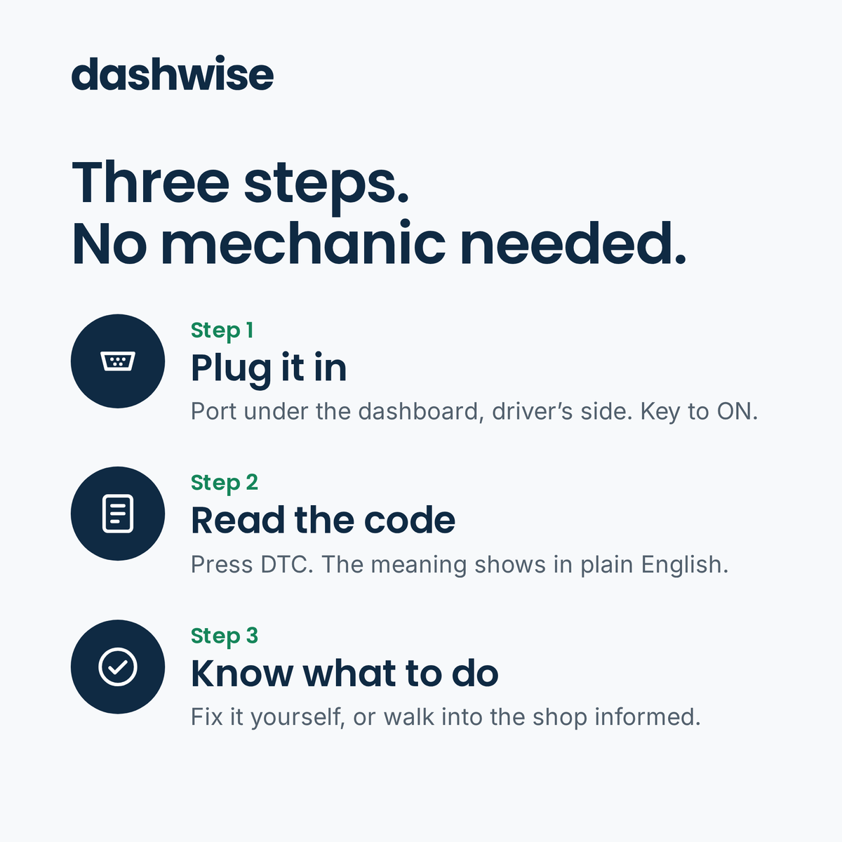 Dashwise OBD2 Scanner for Check Engine Light